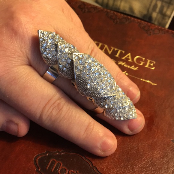 FINGER RING SILVER DIAMOND CRYSTALS - Picture 6 of 6